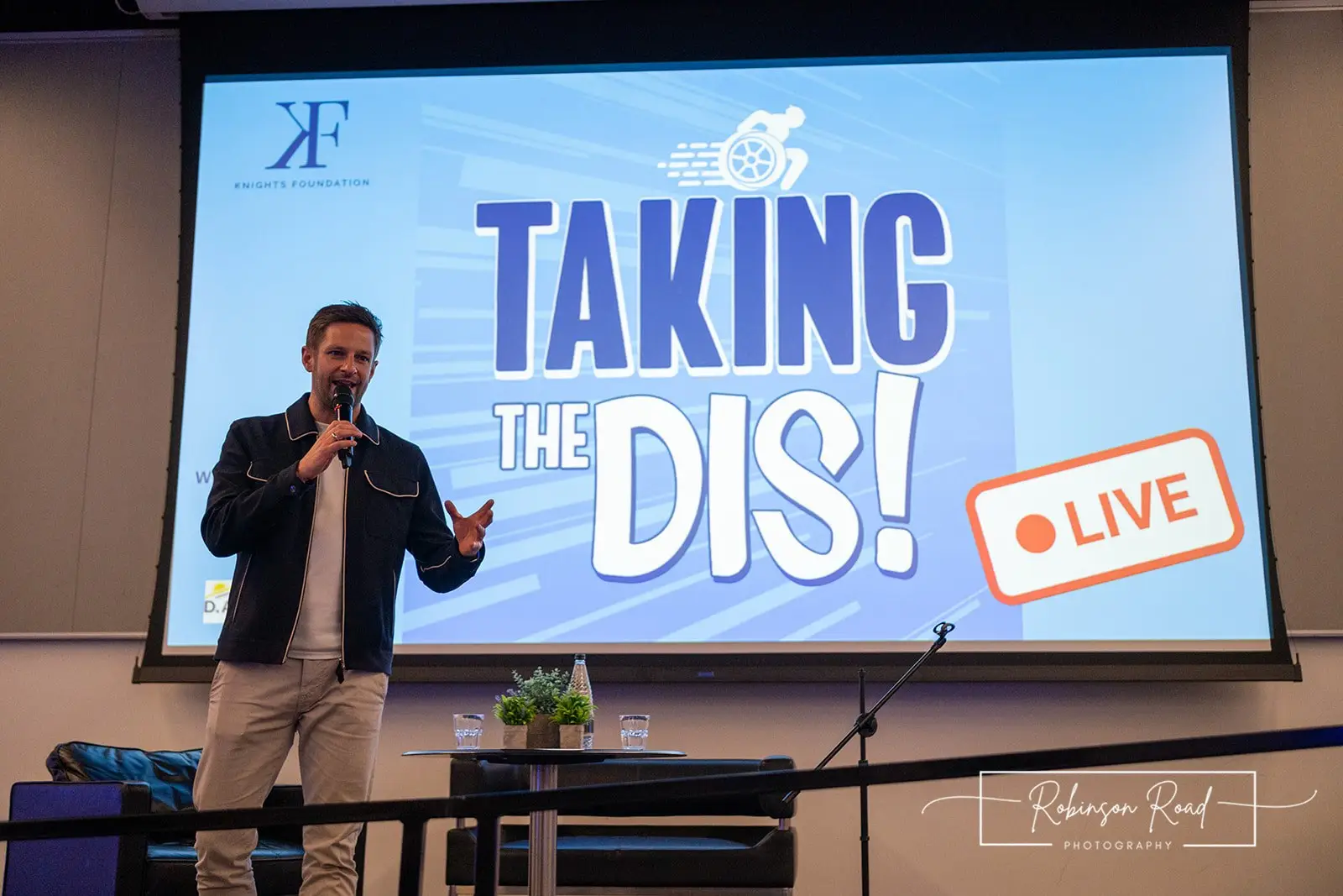 Lewis Mason hosts Taking The Dis! LIVE! for the Knights Foundation Lewis Mason hosts Taking The Dis! LIVE! for the Knights Foundation